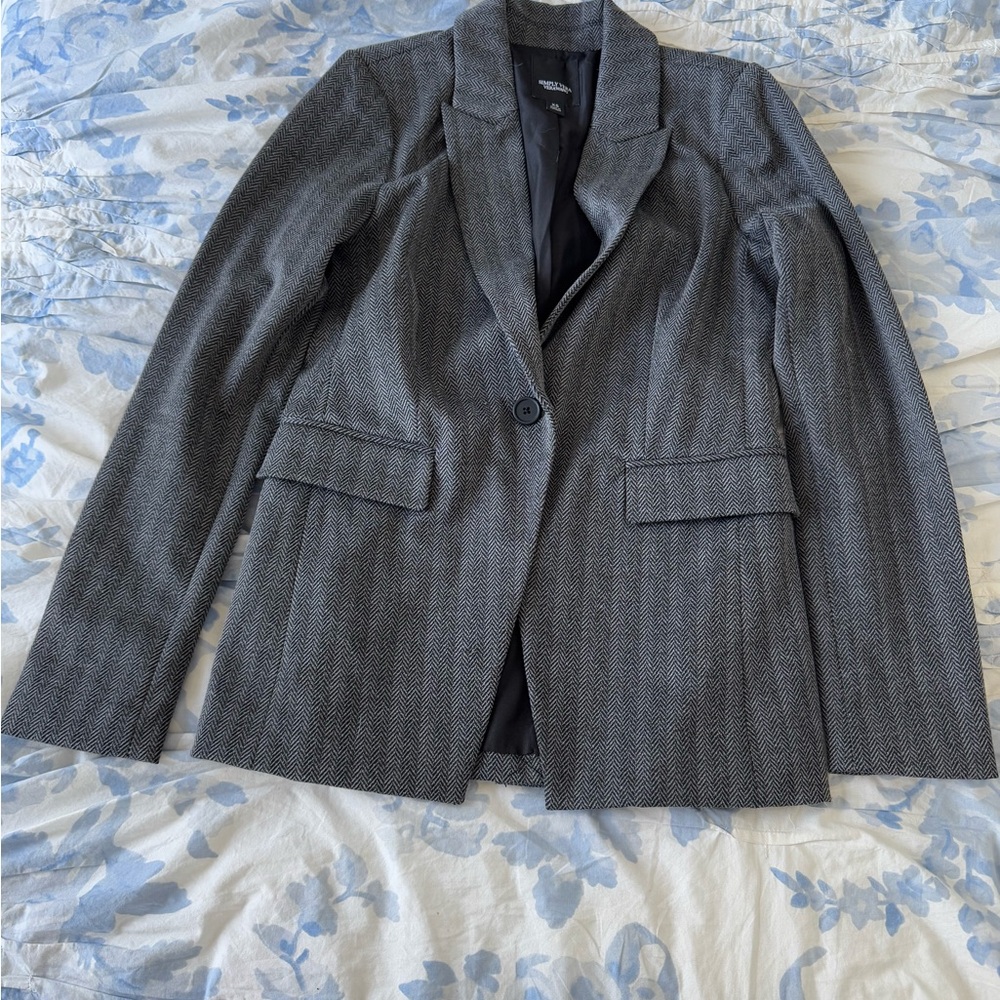 Simply Vera Vera Wang Gray Blazer Professional Suit Jacket NEVER WORN